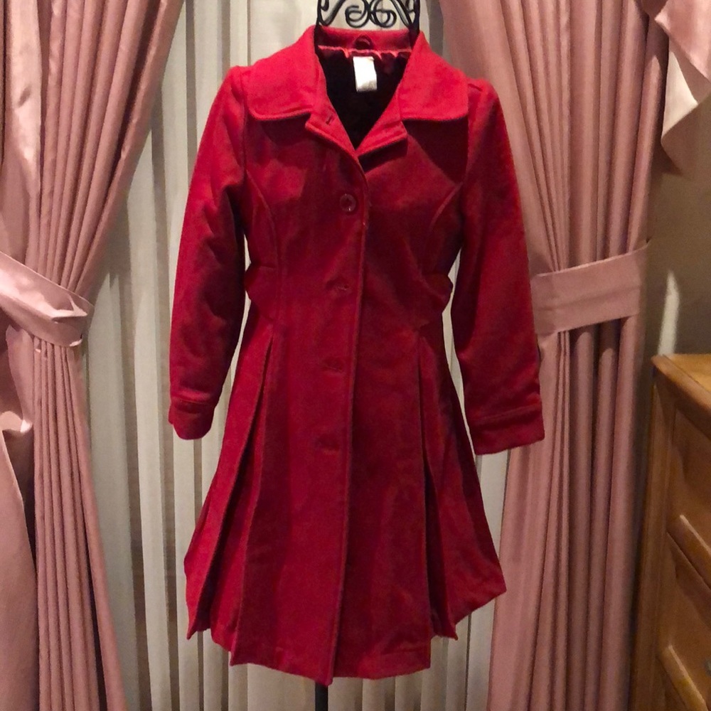 GYMBOREE wool coat Kids Red Jacket Medium 7/8 years old